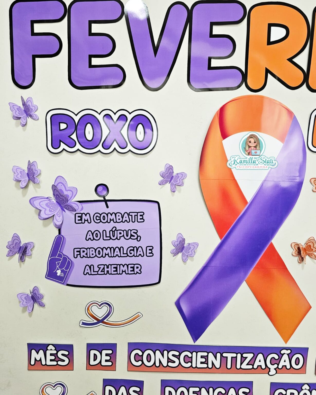 Painel fevereiro roxo e laranja - Materiais Para Profes: Seu Portal de ...