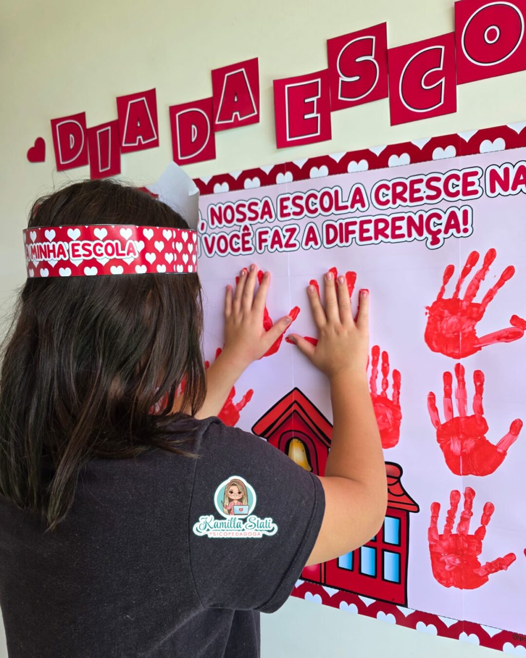 Mural das mãozinhas dia da escola - Image 4