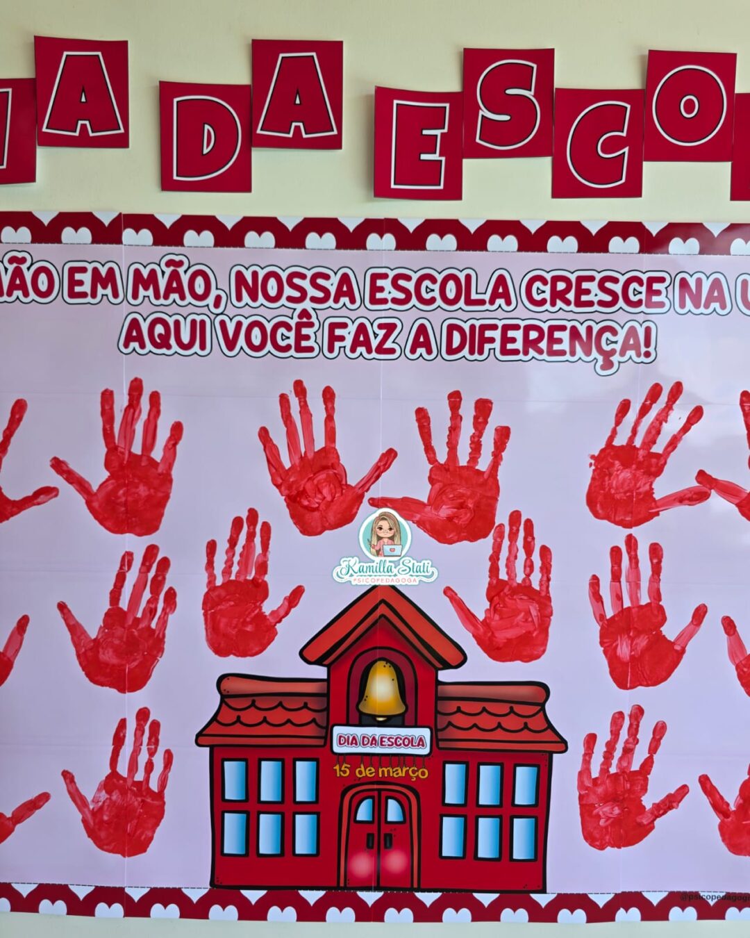 Mural das mãozinhas dia da escola - Image 6