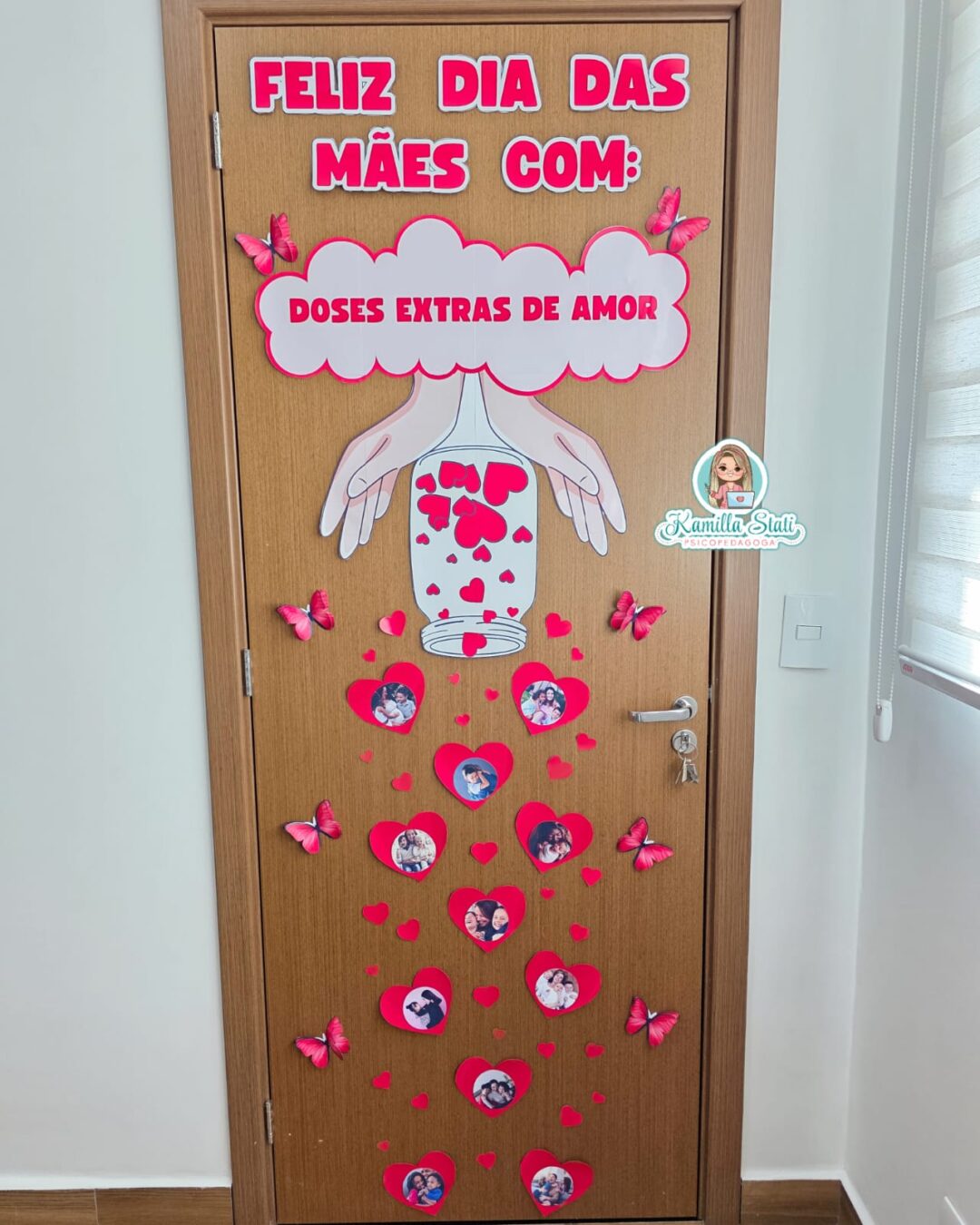 Decoração de porta dia das mães doses extras de amor