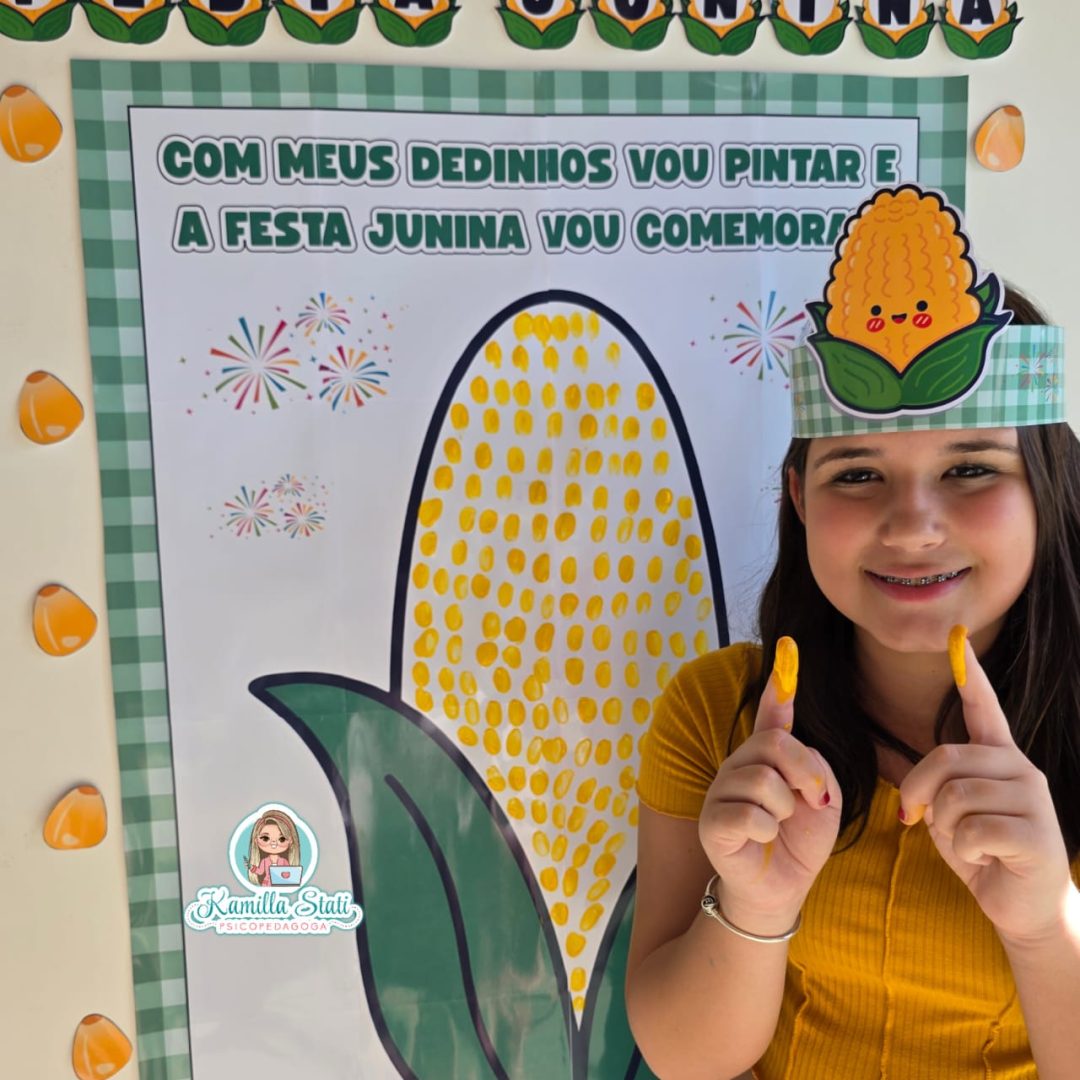 Mural dos dedinhos milho junino