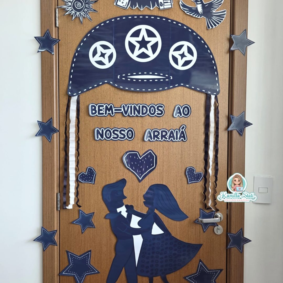 Decoração de porta cordel bem-vindos