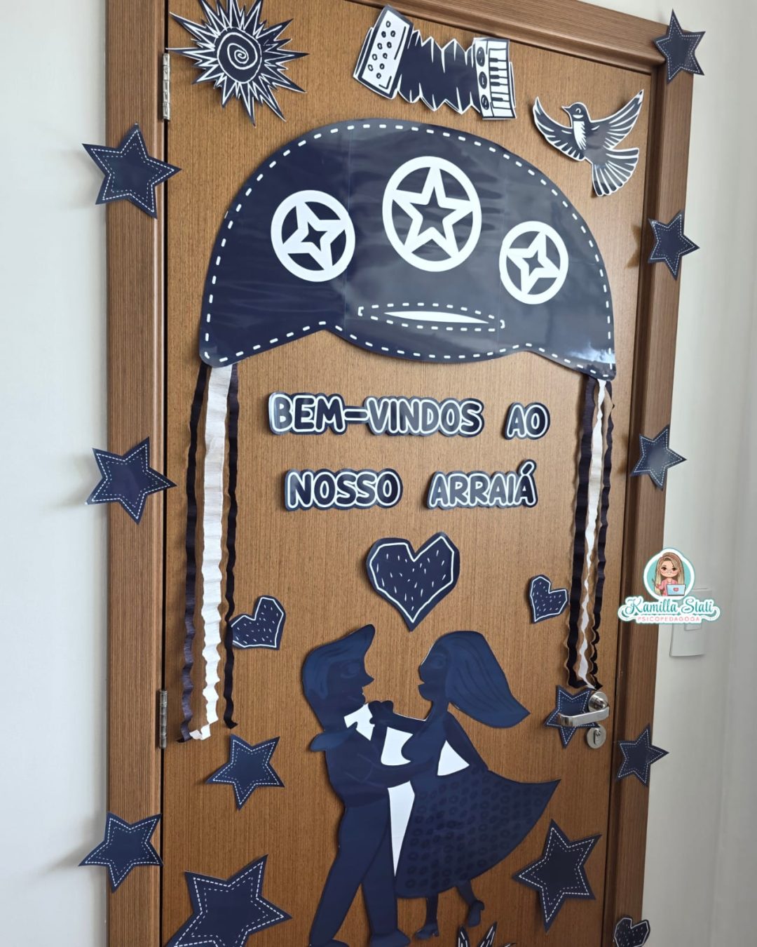 Decoração de porta cordel bem-vindos - Imagem 3