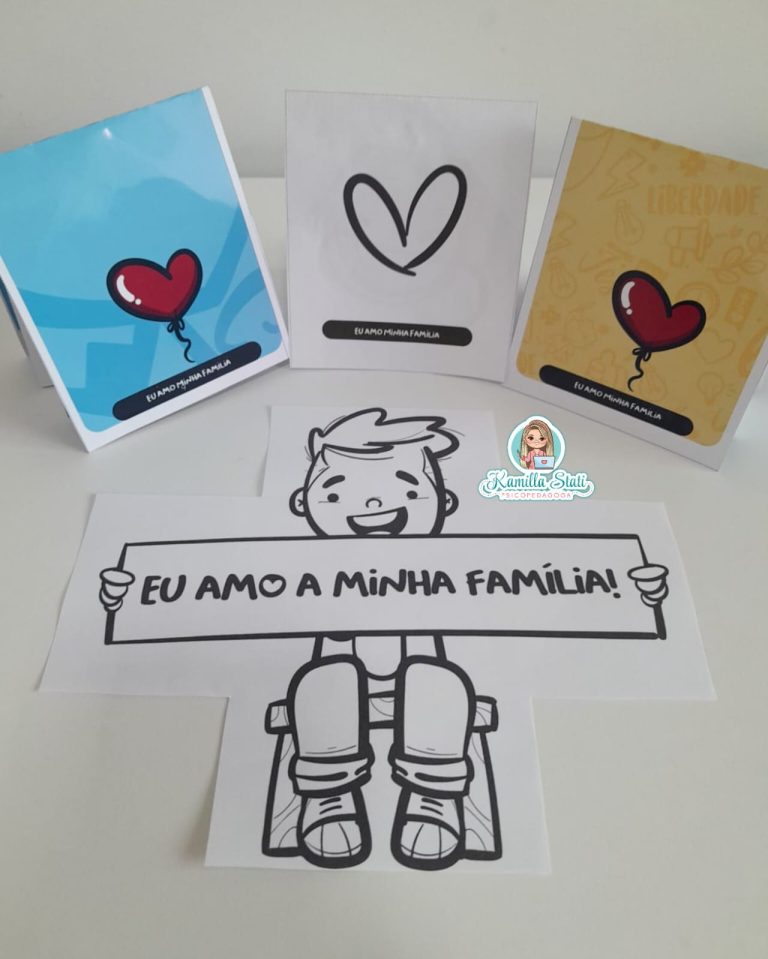 Cartão abra e fecha eu amo minha família - Materiais Para Profes: Seu ...