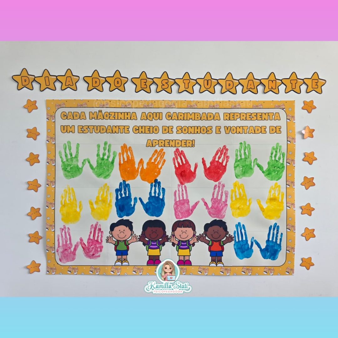 Mural das mãozinhas dia do estudante