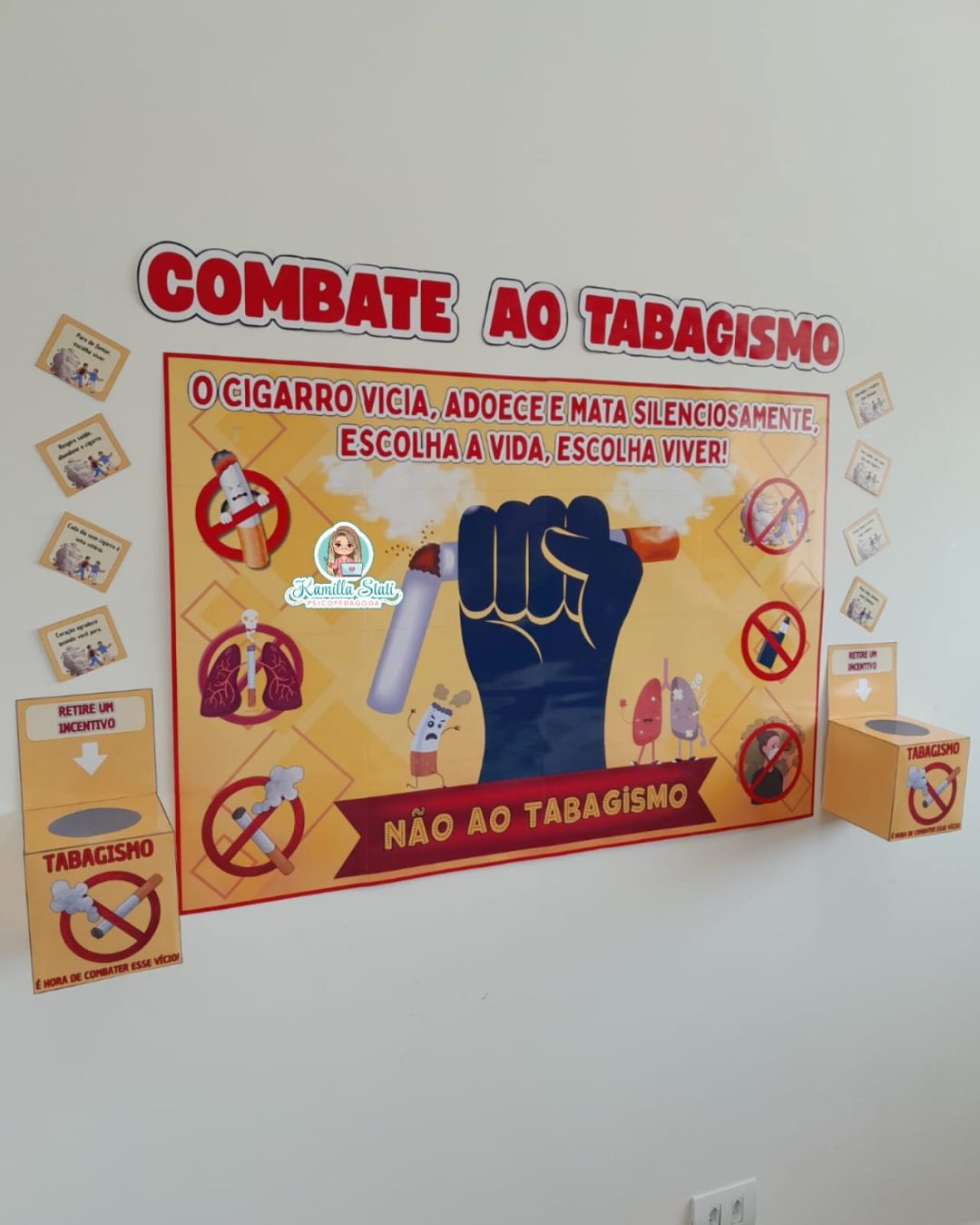 Mural + lembrancinhas Combate ao tabagismo