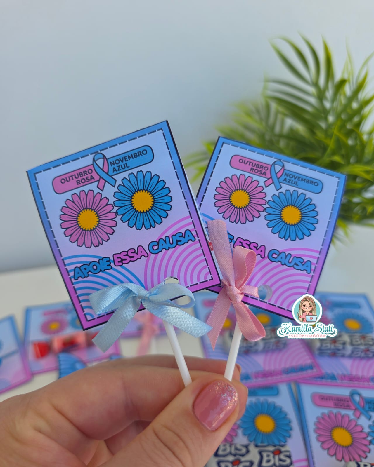 Lembrancinhas outubro rosa e novembro azul - Imagem 3