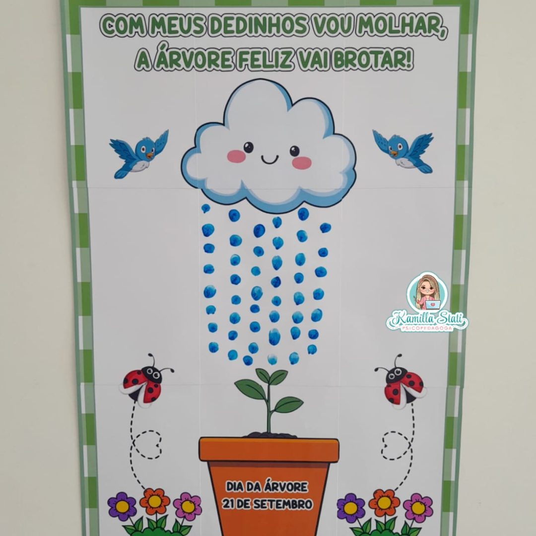 Mural dos dedinhos: dia da árvore