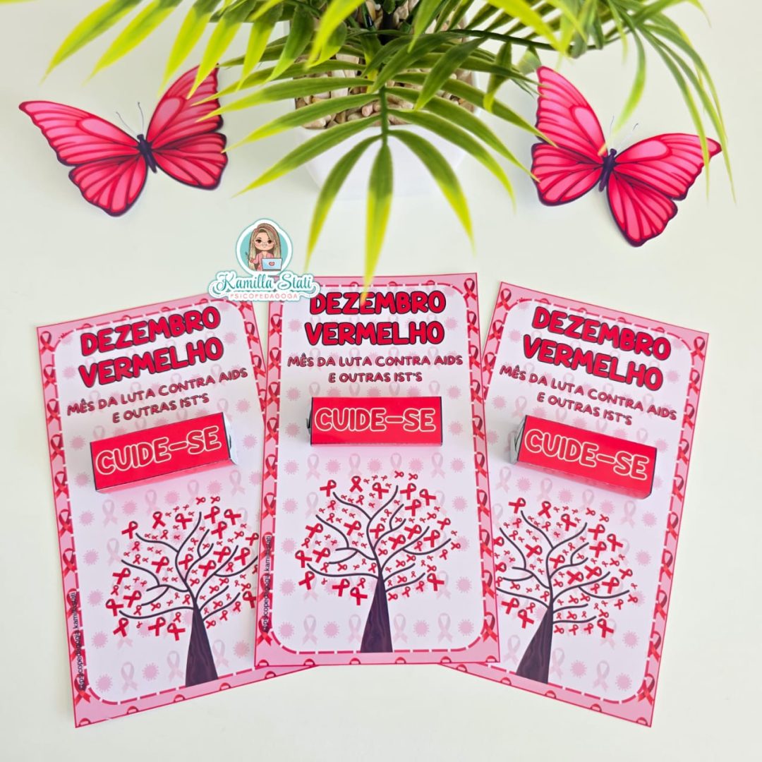 Cartão interativo dezembro vermelho