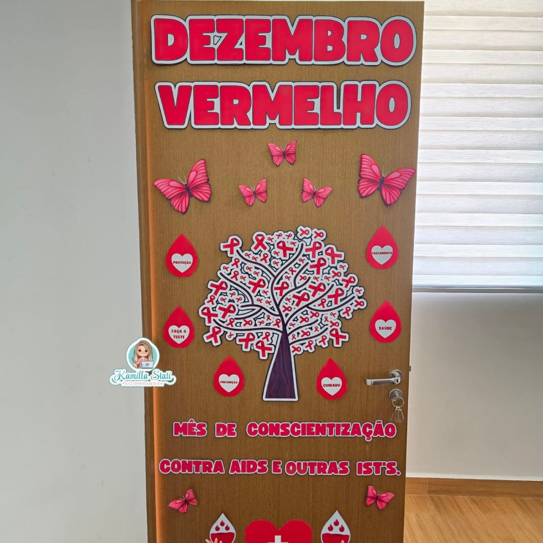Decoração de Porta: Dezembro Vermelho