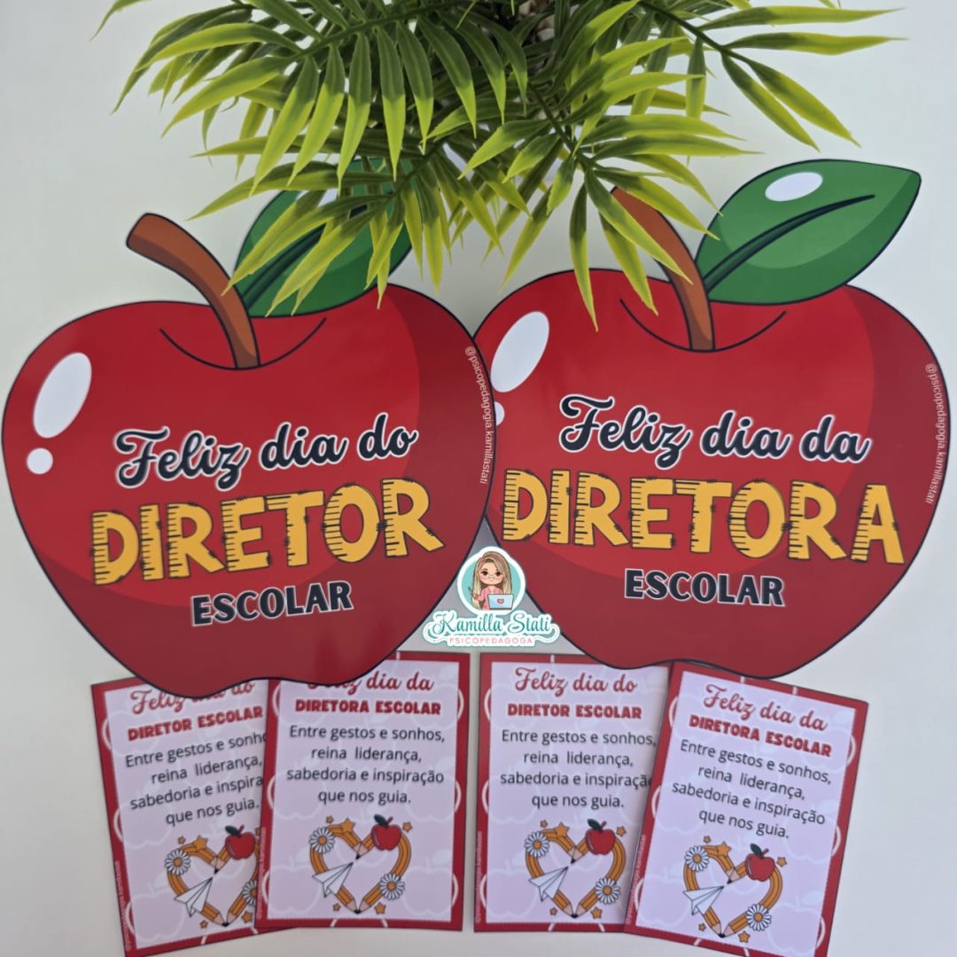 Lembrancinha maçã dia do(a) diretor(a) escolar