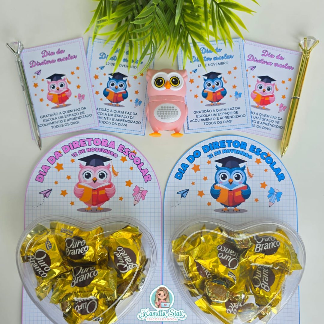 Lembrancinha para chocolates dia do(a) diretor(a) escolar