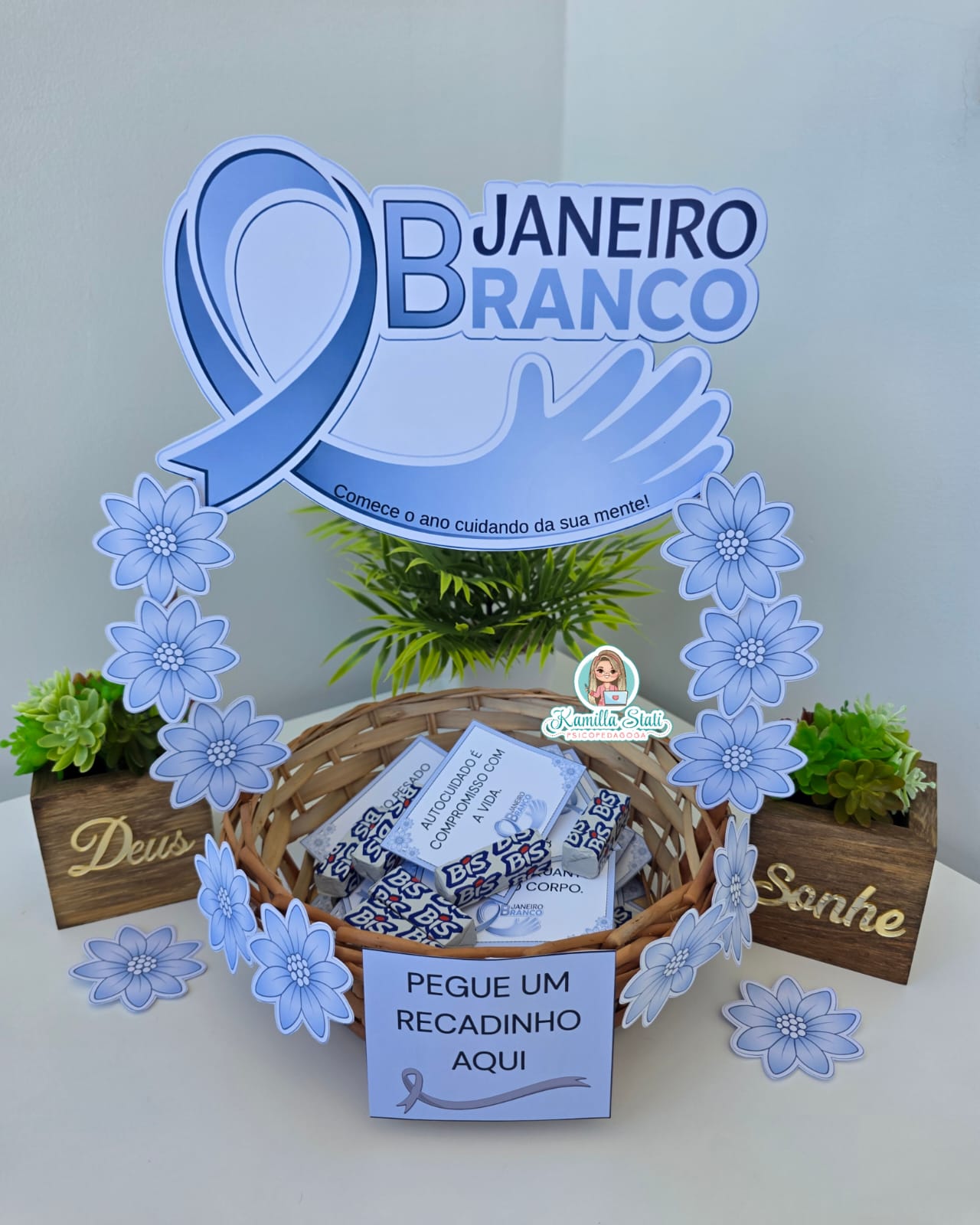 Cesta de recadinhos Janeiro Branco