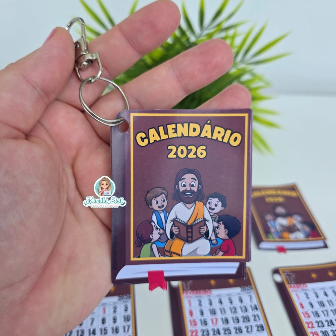 Chaveiro calendário 2026 Jesus