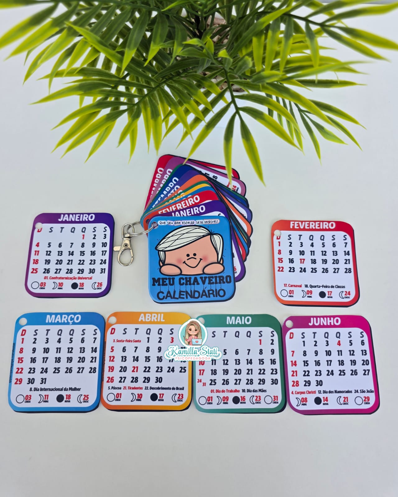 Chaveiro calendário 2026 rostinhos - Imagem 2