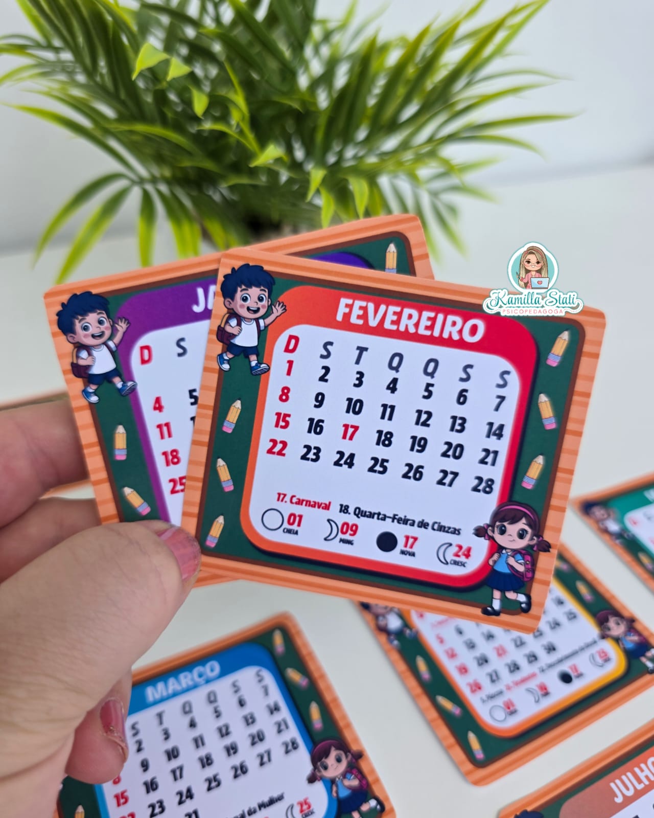 Chaveiro calendário 2026 volta às aulas - Imagem 4