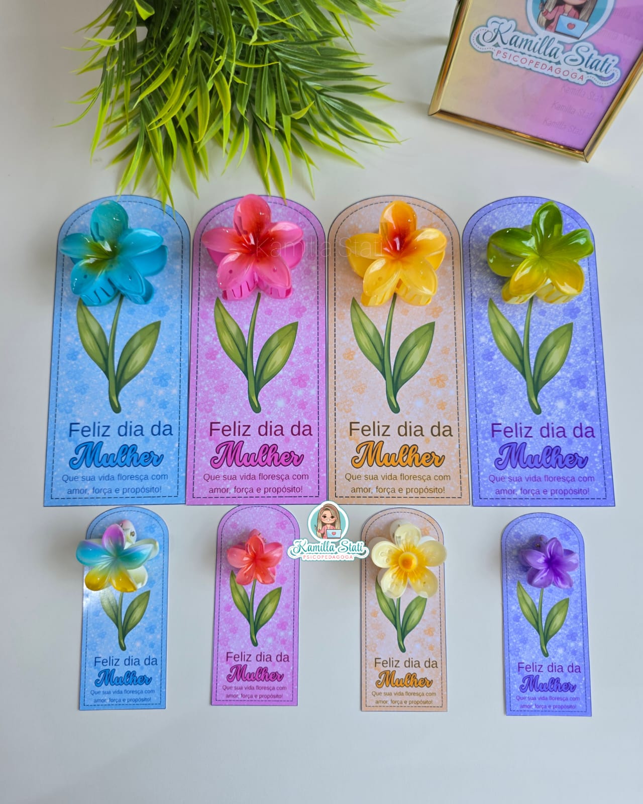 Cartão para presilha flor - Dia da Mulher - Imagem 5