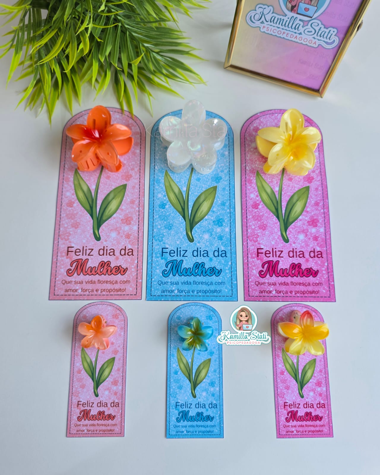 Cartão para presilha flor - Dia da Mulher - Imagem 6