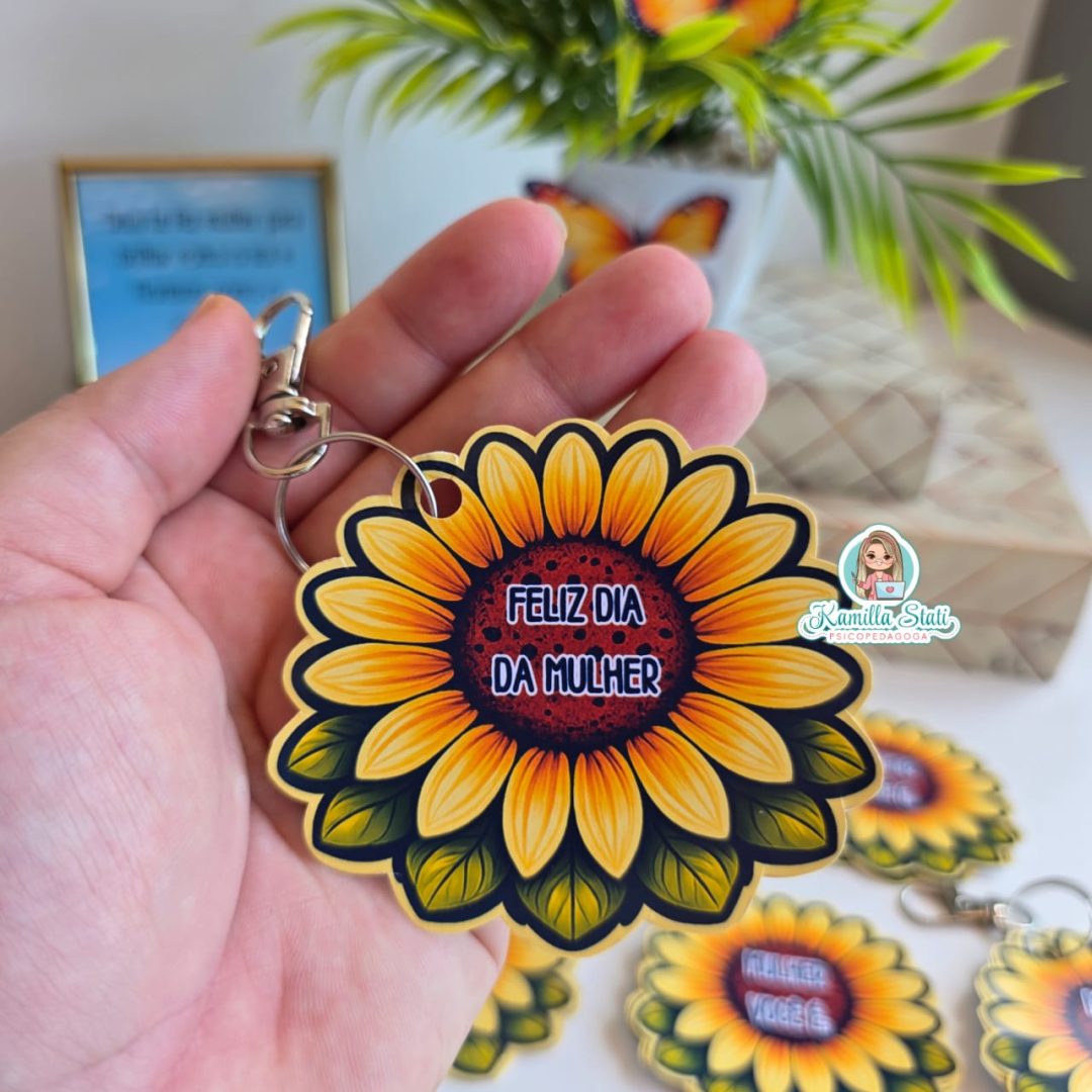 Chaveiro girassol dia da mulher