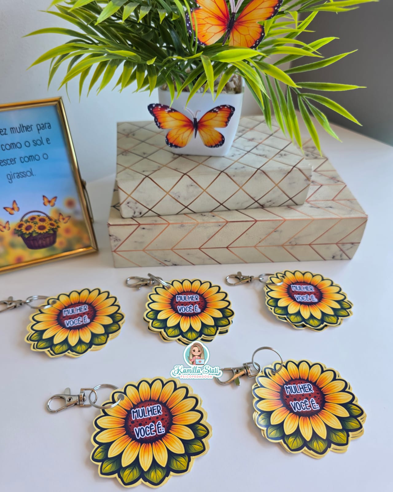 Chaveiro girassol dia da mulher - Imagem 3