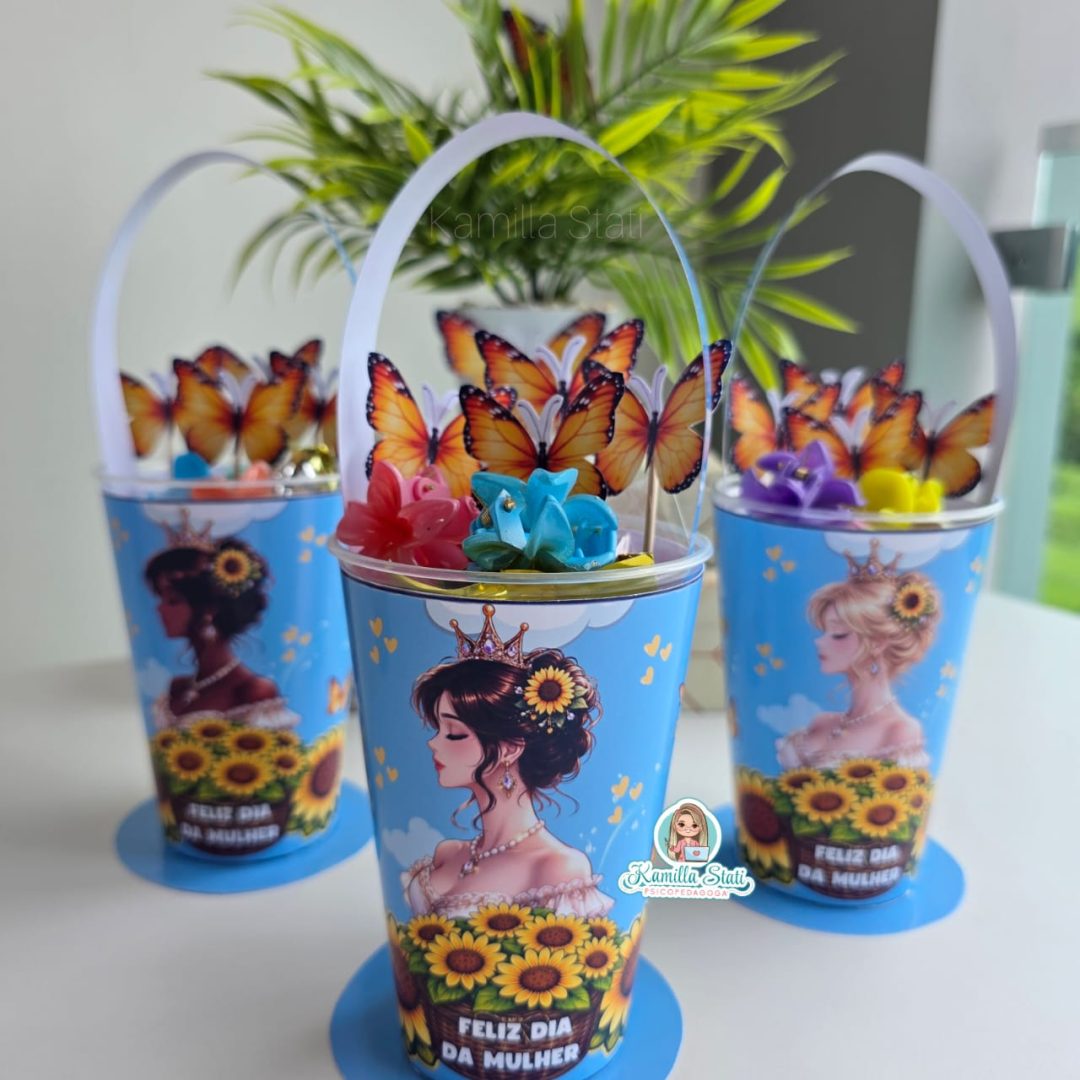 Copo girassol dia da mulher