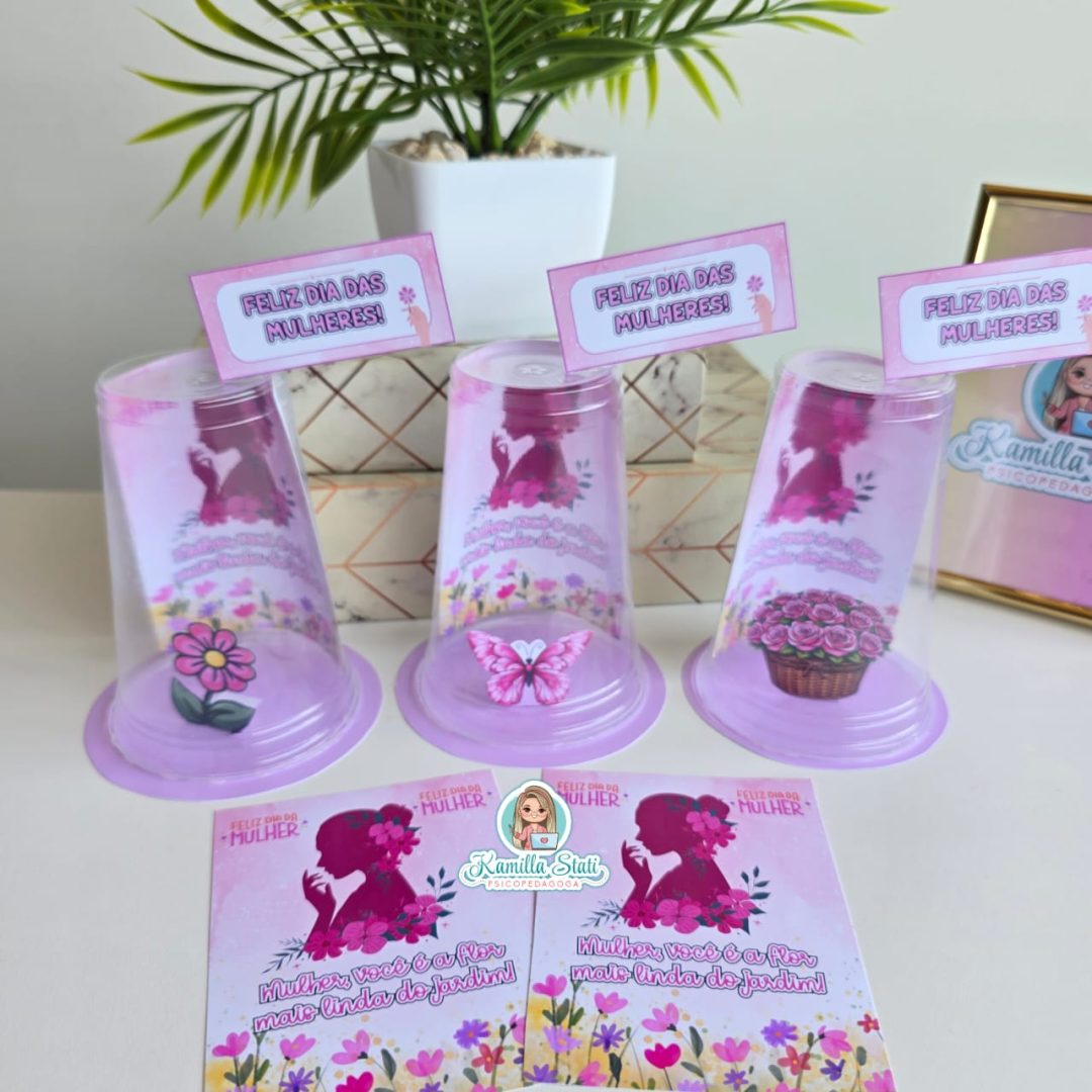 Copo jardim encantado dia da mulher