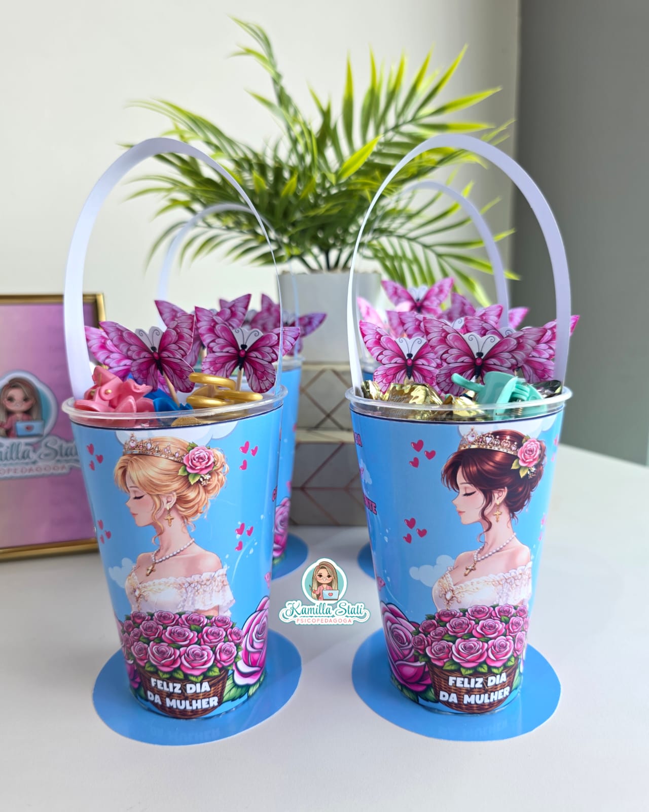 Copo rosas dia da mulher