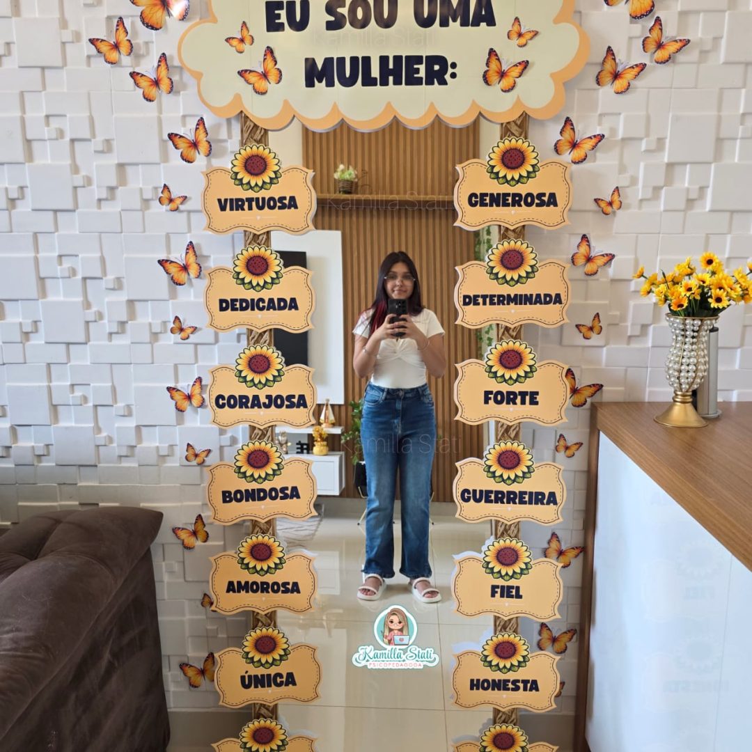 Espelho das afirmações dia da mulher girassol