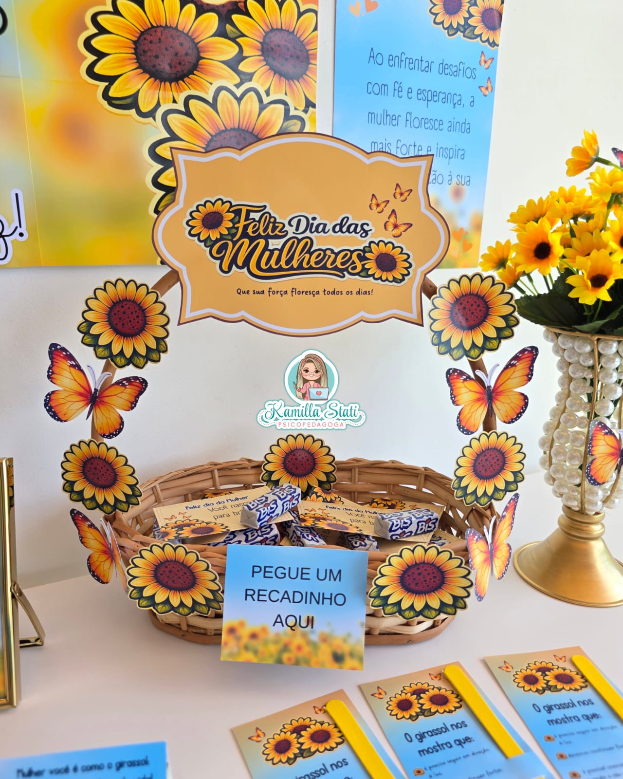 Kit acolhimento dia da mulher girassol - Imagem 9
