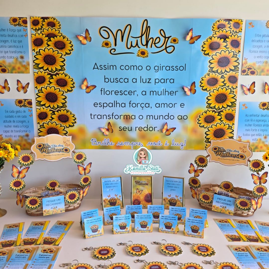 Kit acolhimento dia da mulher girassol