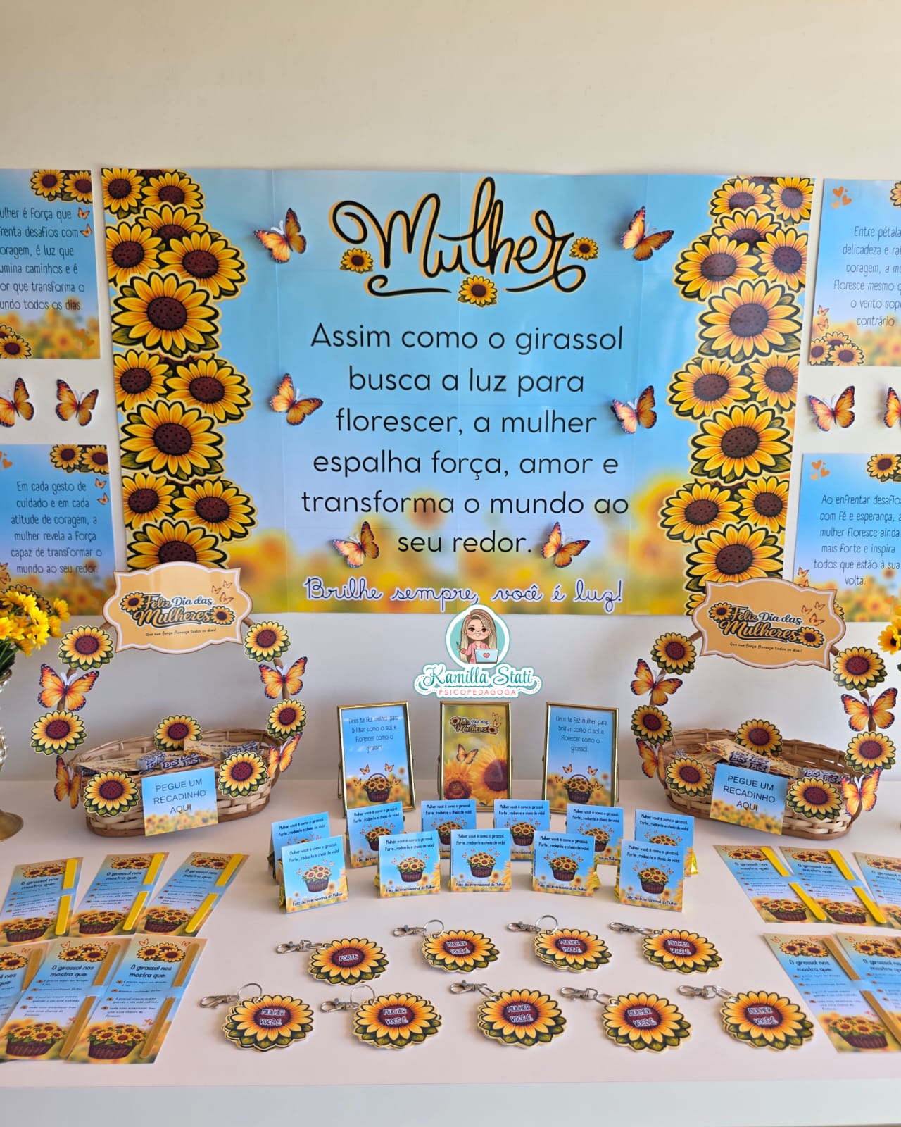 Kit acolhimento dia da mulher girassol