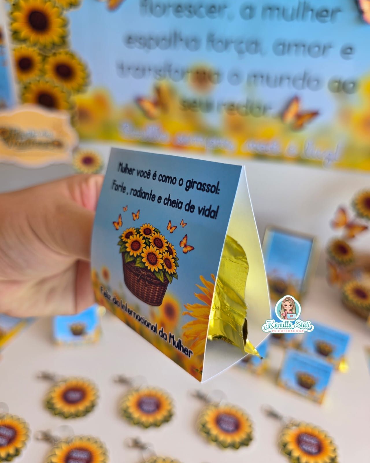 Kit acolhimento dia da mulher girassol - Imagem 3