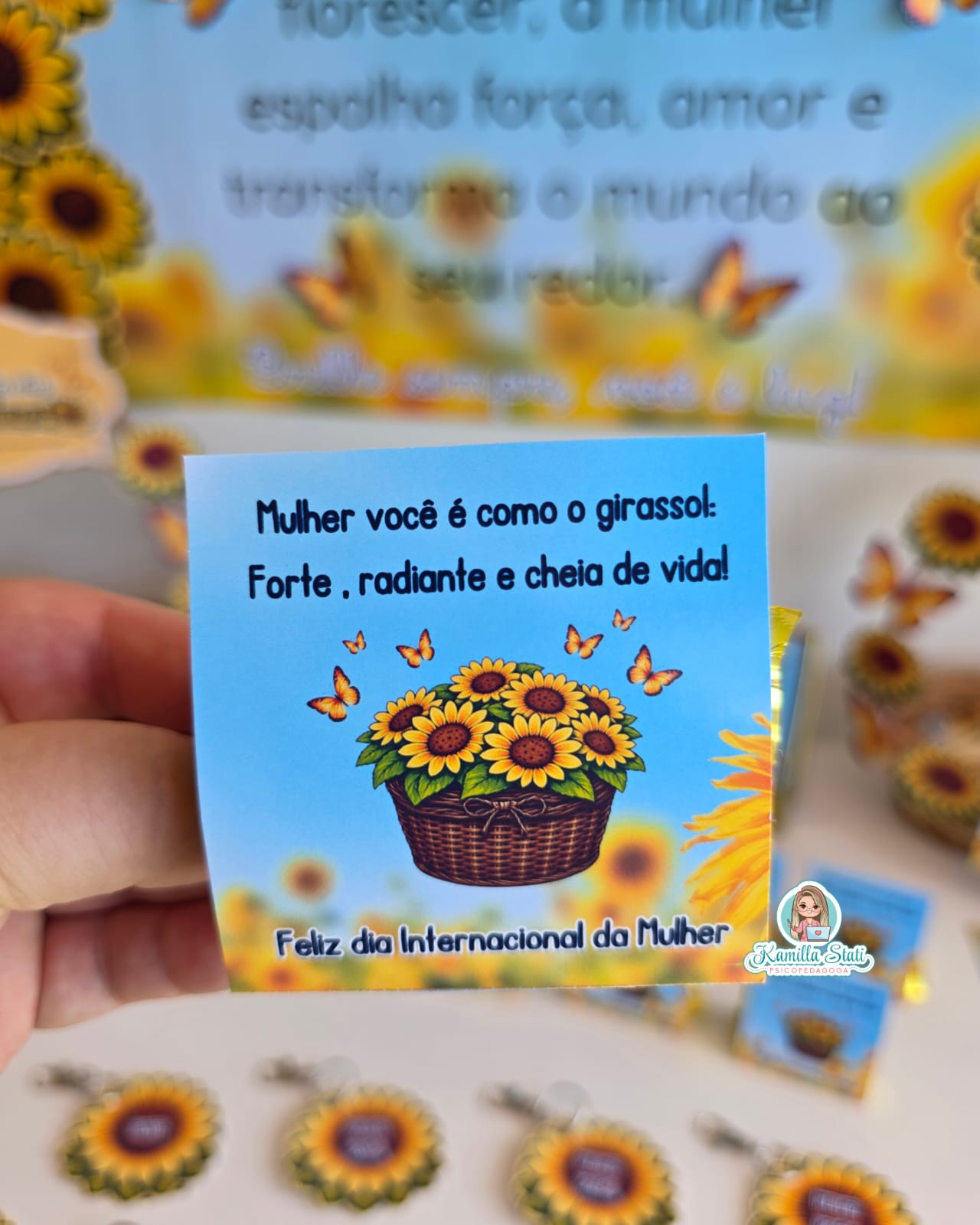 Kit acolhimento dia da mulher girassol - Imagem 4