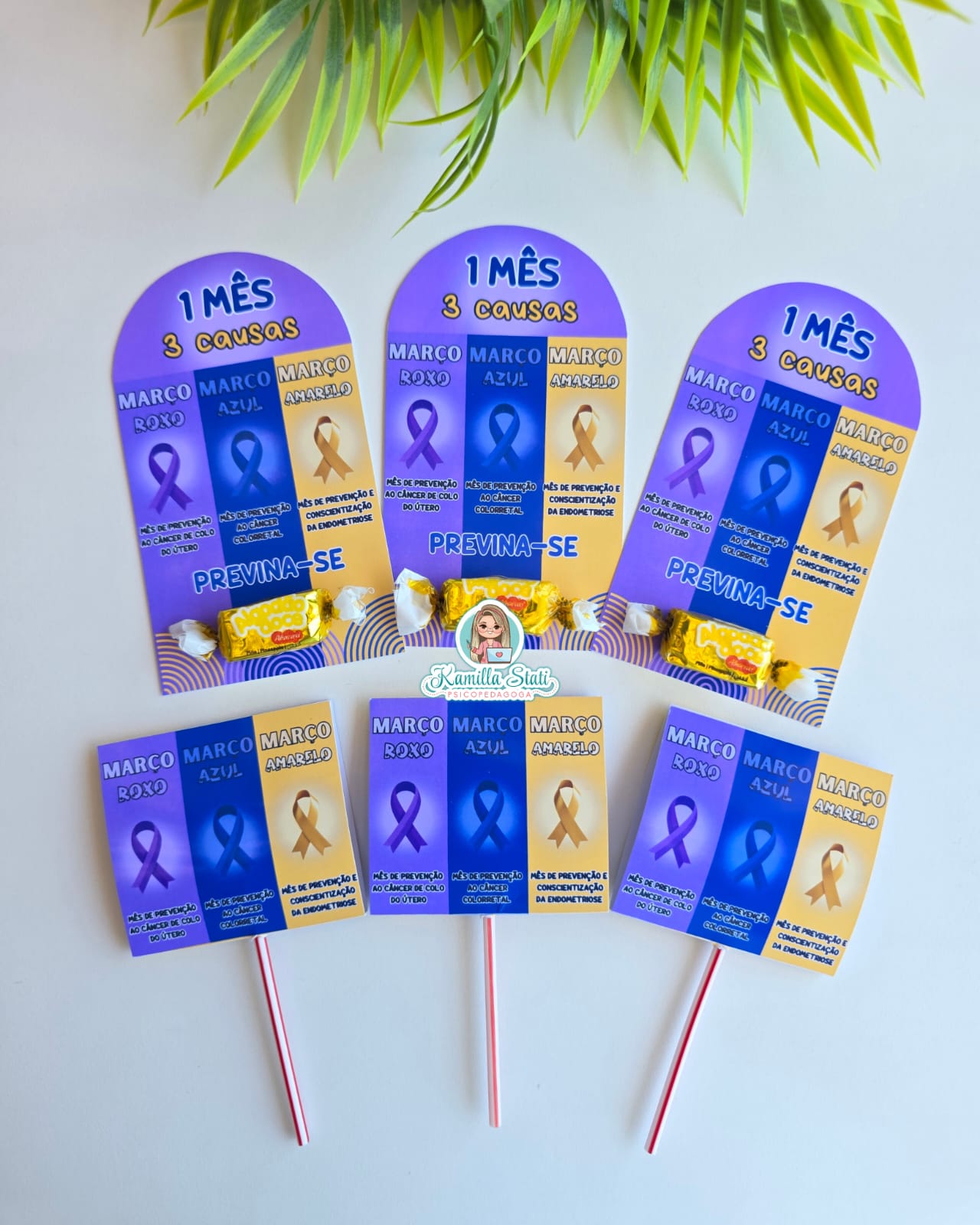 Lembrancinhas março azul, amarelo e lilás - Imagem 3