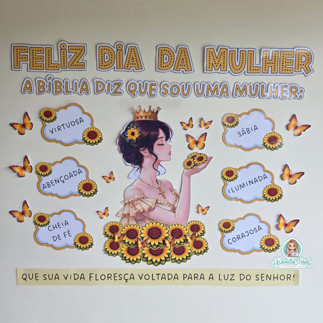 Painel dia da mulher cristã girassol