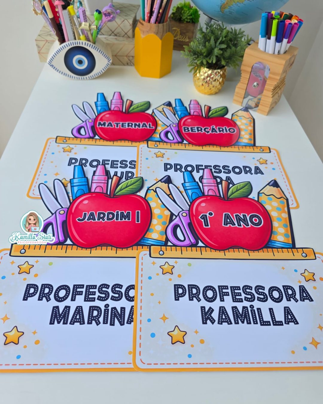 Placas de identificação de sala de aula maçã - Materiais Para Profes ...