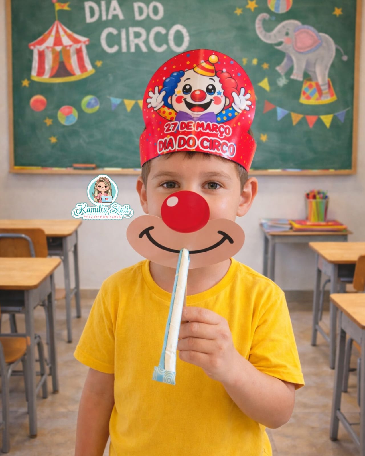 Boca de palhaço divertida dia do circo