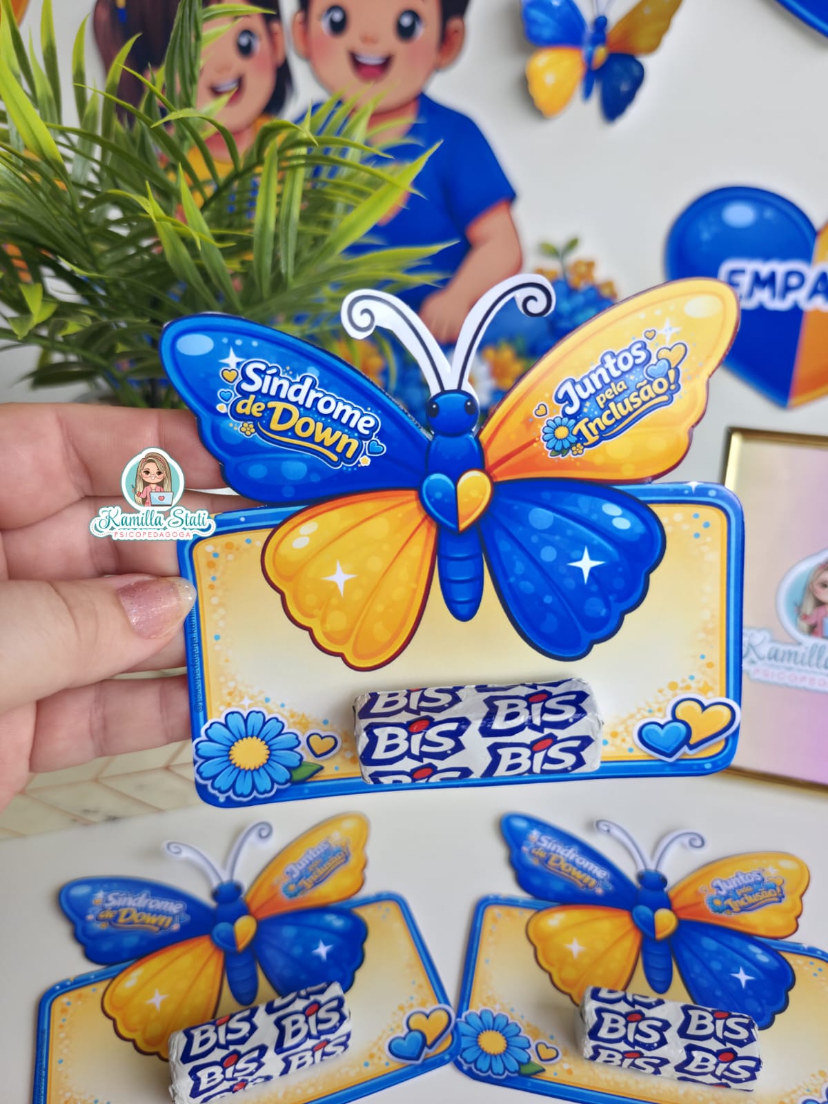 Cartão borboleta Síndrome de down
