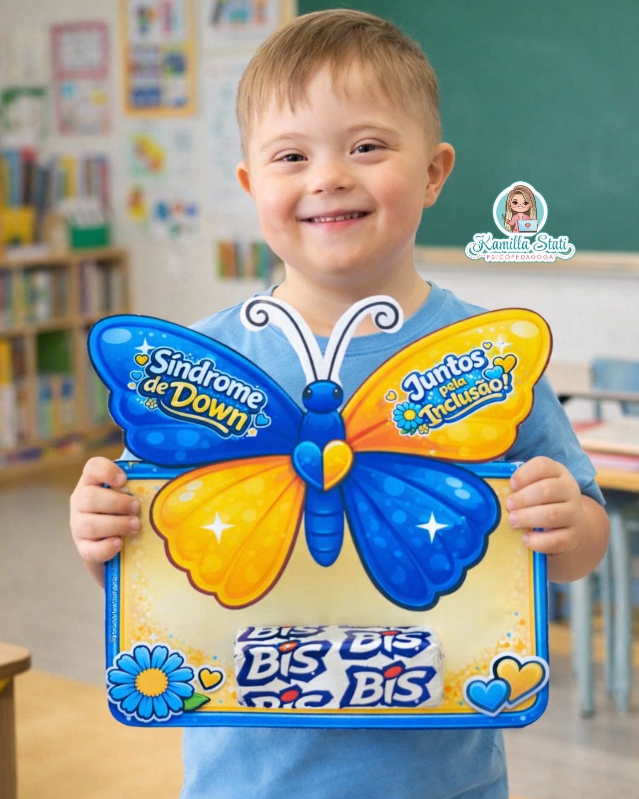 Cartão borboleta Síndrome de down - Imagem 3
