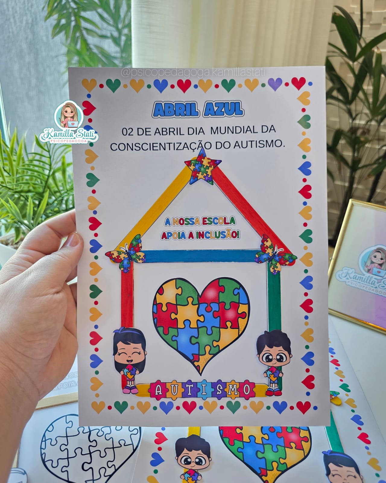 Casinha de palitos autismo