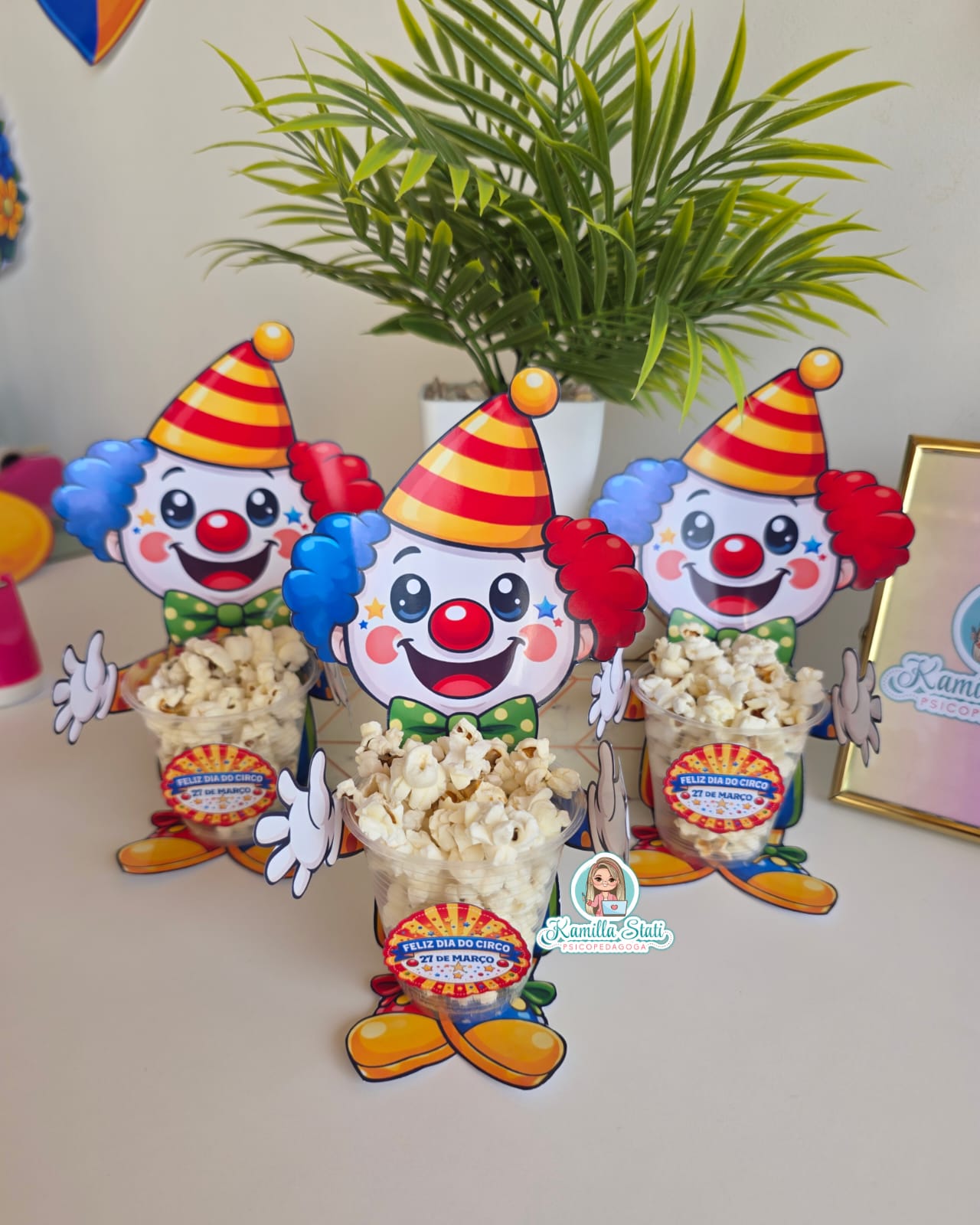 Copinho palhaço pipoca dia do circo - Imagem 5