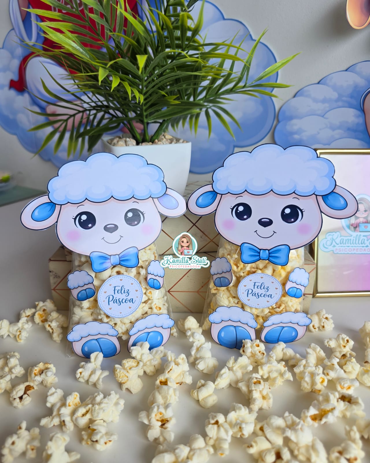 Ovelha para saquinho de pipoca: Páscoa Cristã - Imagem 2