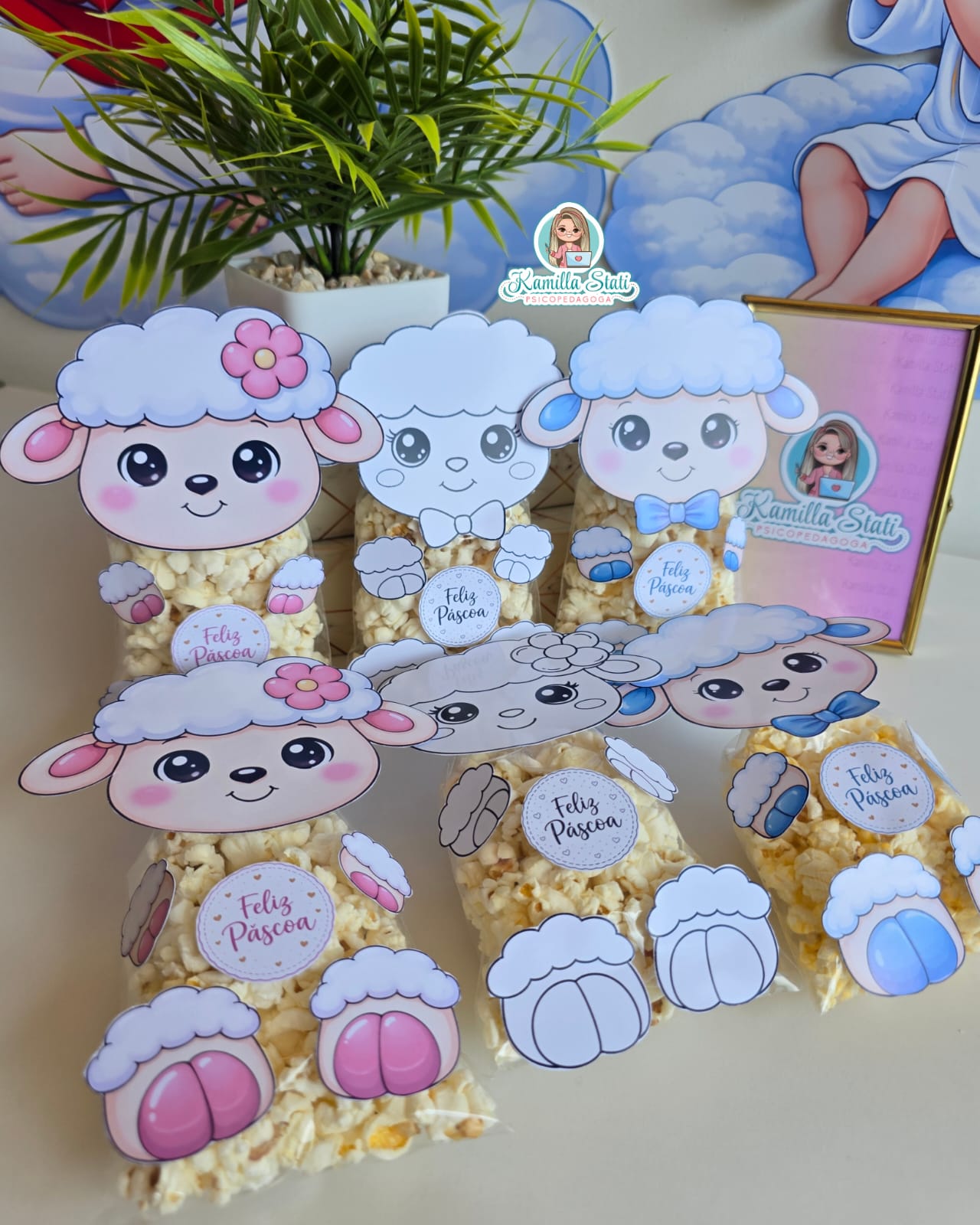 Ovelha para saquinho de pipoca: Páscoa Cristã - Imagem 5