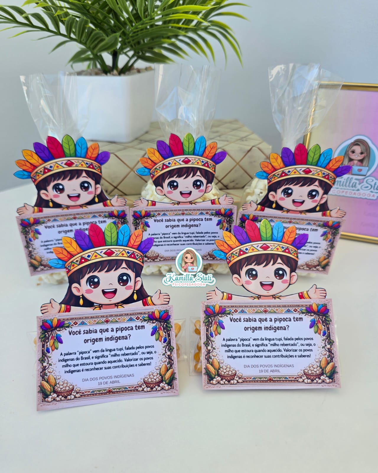 Cartão origem da pipoca povos indígenas - Imagem 2