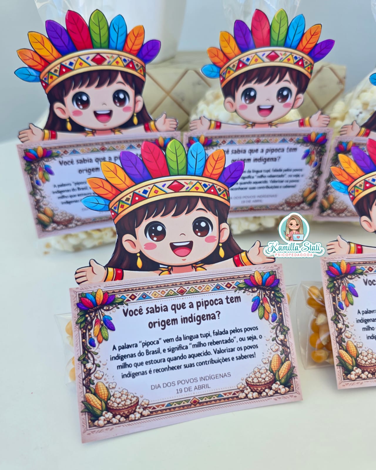 Cartão origem da pipoca povos indígenas - Imagem 3