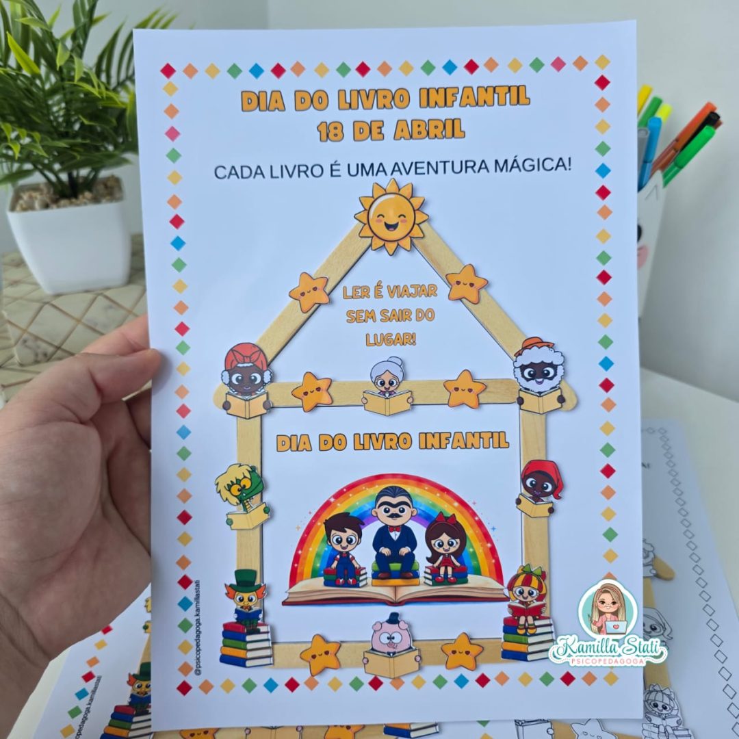 Casinha de palitos dia do livro