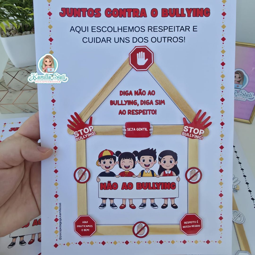Casinha de palitos não ao bullying