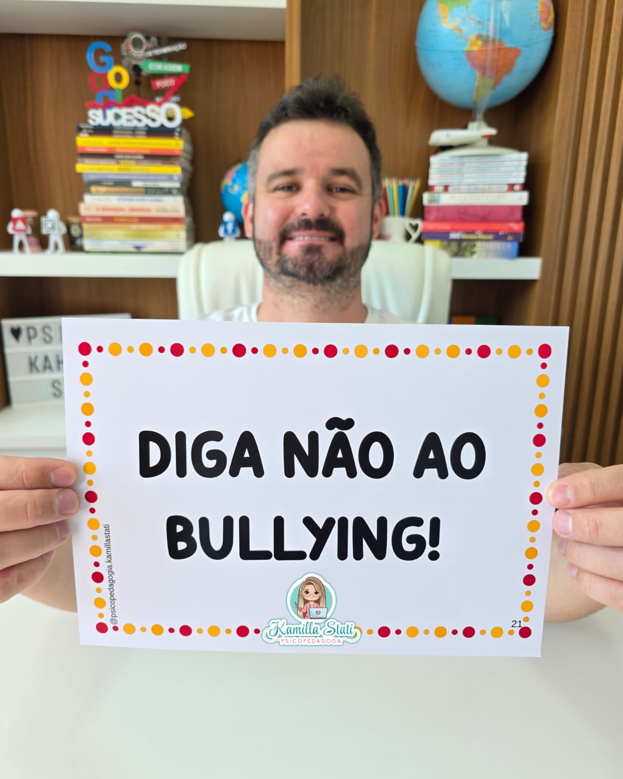 Plaquinhas de apresentação: não ao bullying