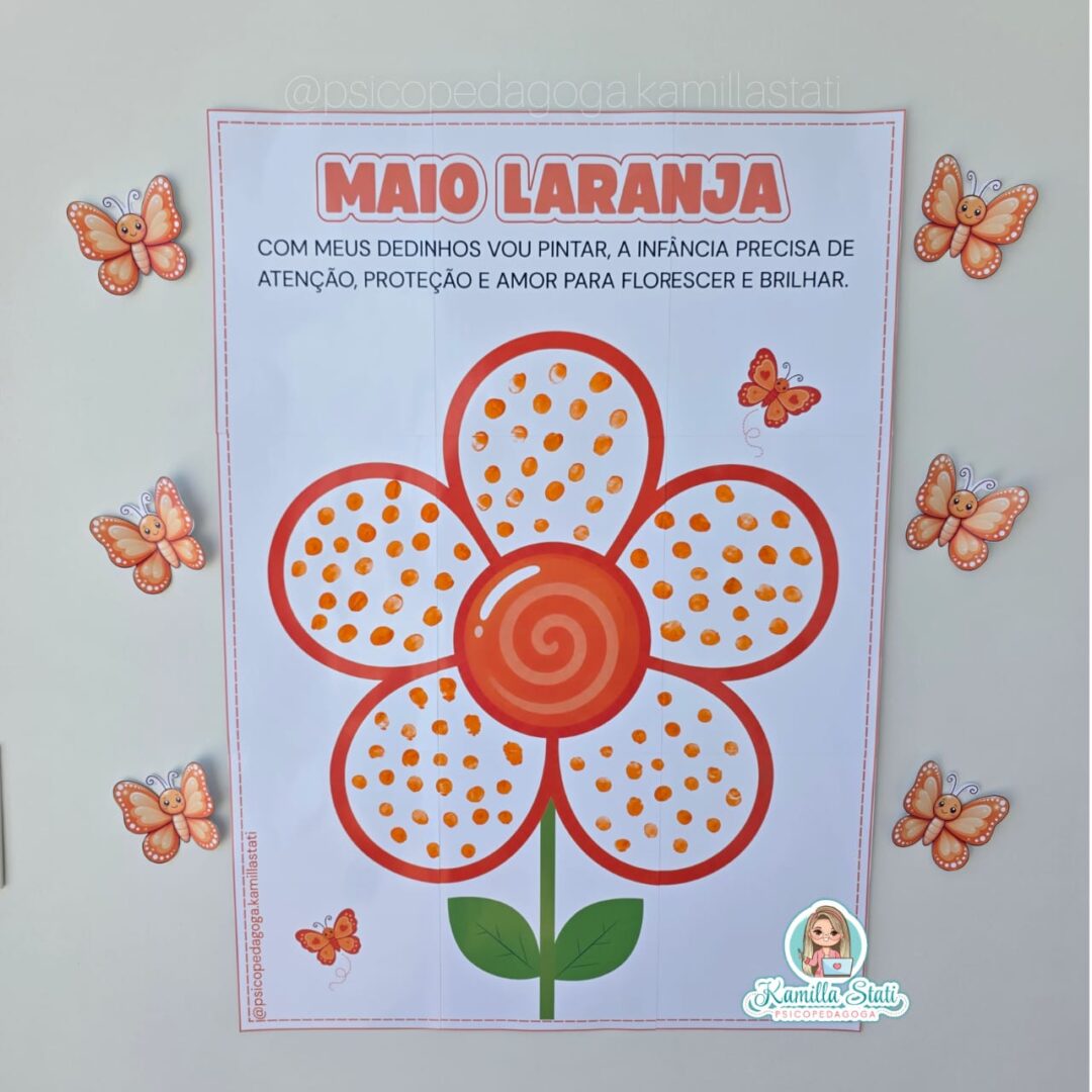 Mural dos dedinhos maio laranja