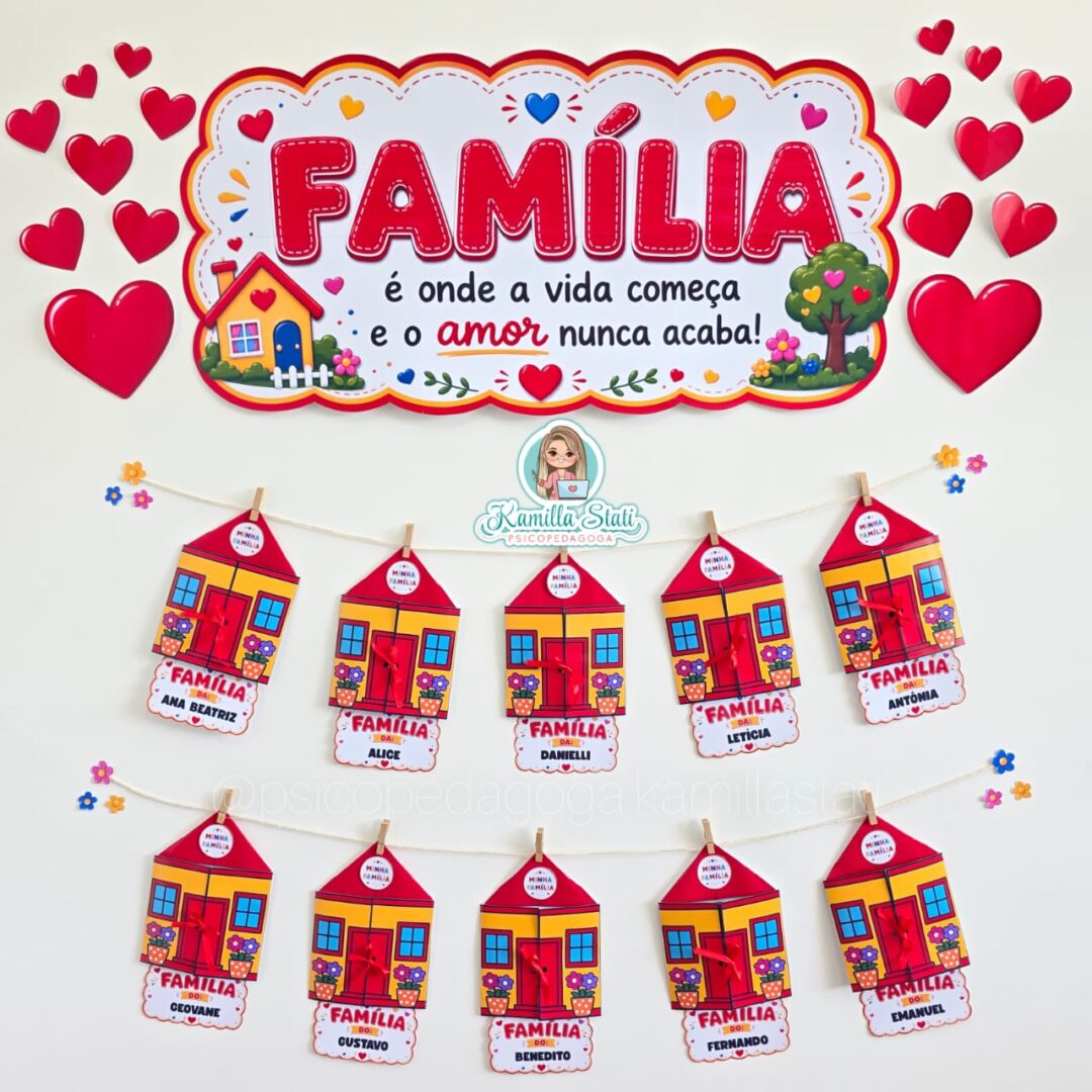 Mural interativo casinha dia da Família